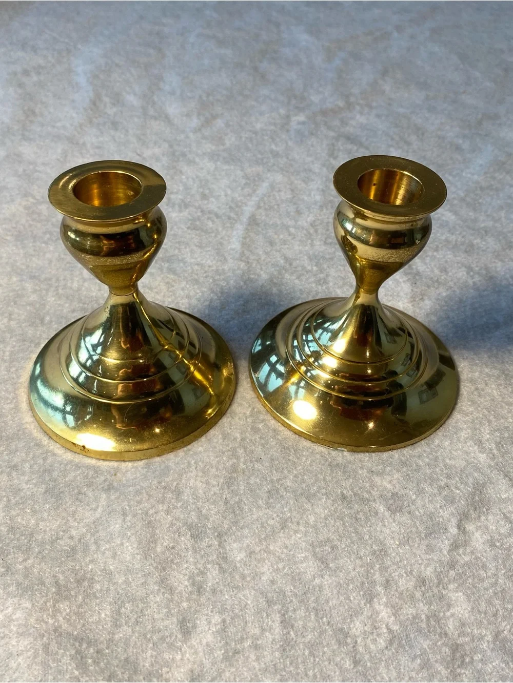 Brass Pair of Gold Candle Holders - Classic Home Accent